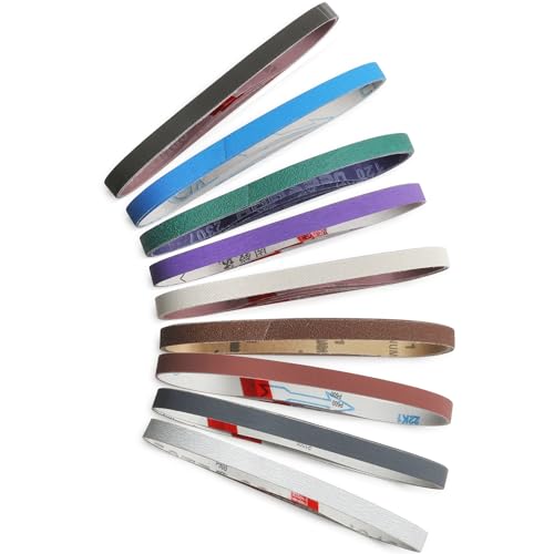 36 Pcs 1/2" x 18" Sanding Belts Set, 4 Each of 80/120/240/400/600/800