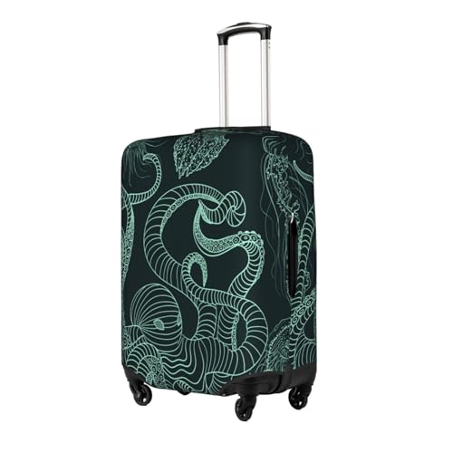 Vintage Octopus And Jellyfish Luggage Suitcase Cover, Stretchable Protection Luggage Stylish Suitcase Covers Large2