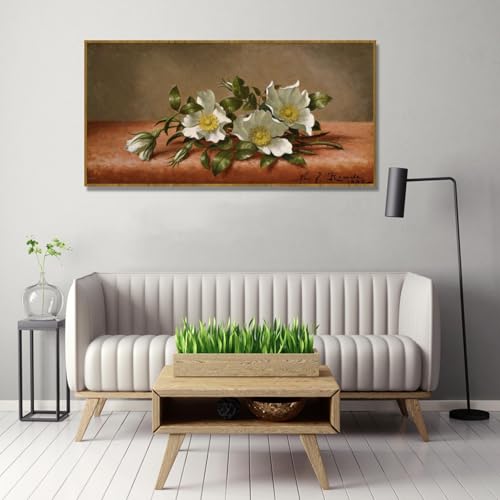 Tableau Roses Cherokee pour habiller un mur vide avec cadre en teck