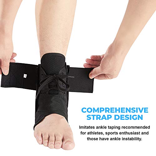 Enkelbrace voor dames en heren, Lace Up Ankle Support Brace Stabilizer voor Sprained Ankle (X-Small) - Image 4