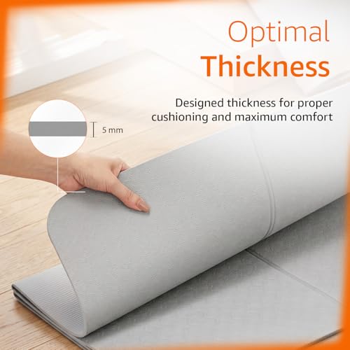 Image of Amazon Basics Portable Folding TPE Yoga Mat with Carry Bag | 5 mm Thick | Anti-Slip Grippy Surface | Foldable & Travel-Friendly Design | Lightweight Exercise Mat for Yoga, Pilates, Gym & Home Workouts | 180 x 60 cm