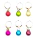 Wine Glass Charms Assorted 6 Colors Ball Ornaments to Identify Your Drinks and Cheer Christmas Holiday Party! (multi)