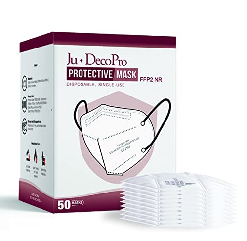 DÉCOPRO Disposable FFP2 Face Mask Mouth & Nose Safety Protection 5 Layer Filter Barrier FFP2 Pack of 50 | F-KN95c-50 | F-KN95c-50