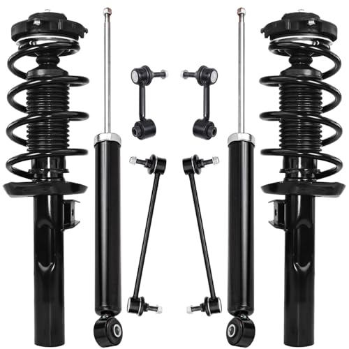 Image of Detroit Axle - 8pc Struts Shocks Kit for 2012-2017 VW Jetta, Front Struts w /Coil Spring Rear Shock Absorbers Front Rear Sway Bar Links Replacement [Not for Sport Suspension]
