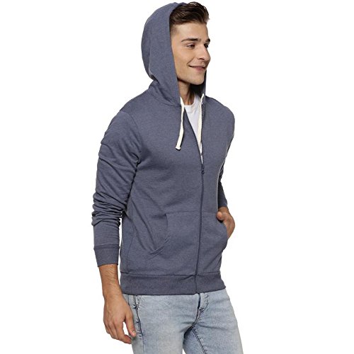Image of CAHOOT Men's Zip-Front Hoodie with Contrast Drawstring for Casual Wear | Long Sleeve | Hooded Neck | Zipper Closure | Cotton Sweatshirt Crafted with Comfort Fit for Everyday Wear