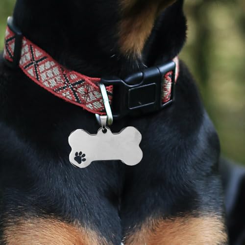 BUGUUYO 10 Stück Hundemarken Blanko-Etiketten Metallanhänger Haustiermarke Blanko-Hundemarken Zum Gravieren Personalisierte Mit Gravur Für Haustiere Charm Kleine Silberne