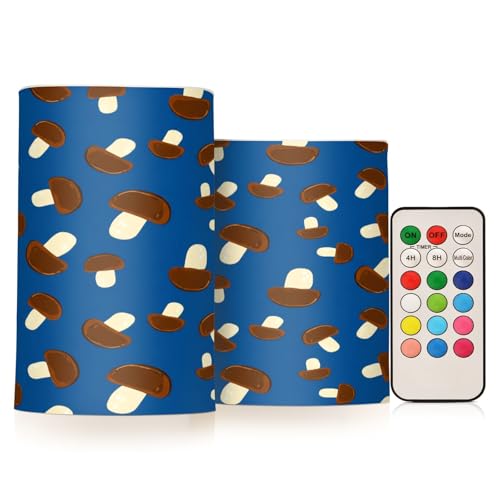 YANENDIE Flameless Candles, Porcini Mushrooms Flickering LED Candles,2 Pack Battery