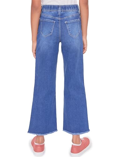 YMI Girls Millie Dream Elastic Back Wide Leg Fray Hem Jeans3