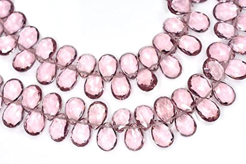 Quartz rhodolite facetté poire briolette AAA d'un éclat poli de niveau supérieur