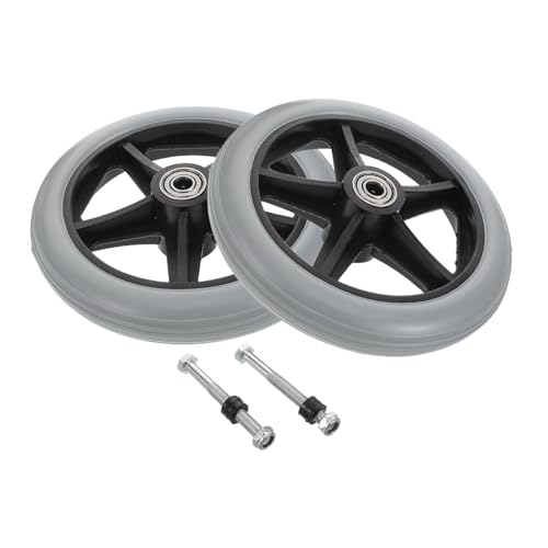 KOCKSHION 2個 車椅子の付属品 車椅子 パーツ 車椅子ホイール 車椅子用パーツ 車椅子の車輪 車椅子用ユニバーサルホイール 車椅子のフロントホイールフロントフォーク 車椅子の後輪 塩ビ