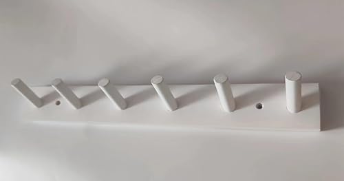 AMAPON Percheros de madera para colgar en la pared, 6 ganchos, clavijas para colgar sombreros, toallas, bolsos, correas, paraguas, gorras de