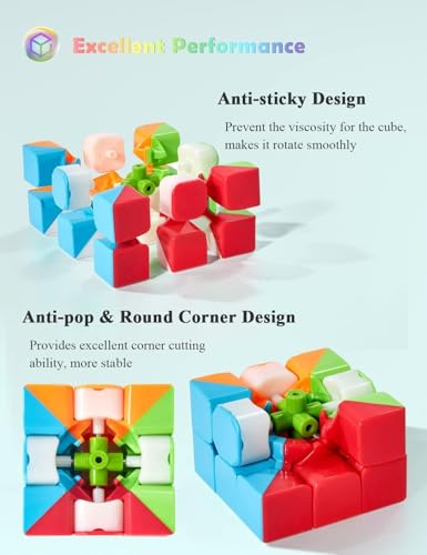Image of MoYu Rubik Cube Puzzle Toy Game 3D Speed Cube, Stickerless Kids Puzzle Cube, Smooth Turning ABS Brain Teaser Toy for Kids and Adults (2x3xPyramid)