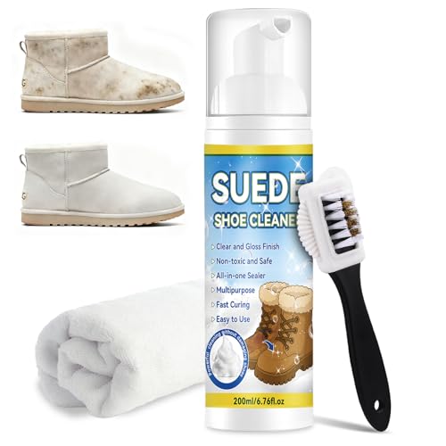 Discover the Best Thing to Clean Suede Shoes 15 Lubynia Suede Shoe Cleaner Kit, 6.76 Oz Nubuck & Suede Shoe Cleaning Kit, Sneaker Cleaner with Brush and Towel, Suede Cleaner for Shoes, Leather, Nubuck, Leather, Knit, Canvas