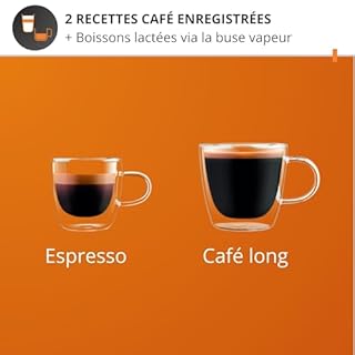 Krups Machine à café grain, machine expresso, 2 tasses en simultané, Nettoyage automatique, Buse vapeur pour Cappuccino, Cafetière espresso, Essential noire YY8125FD, Noir