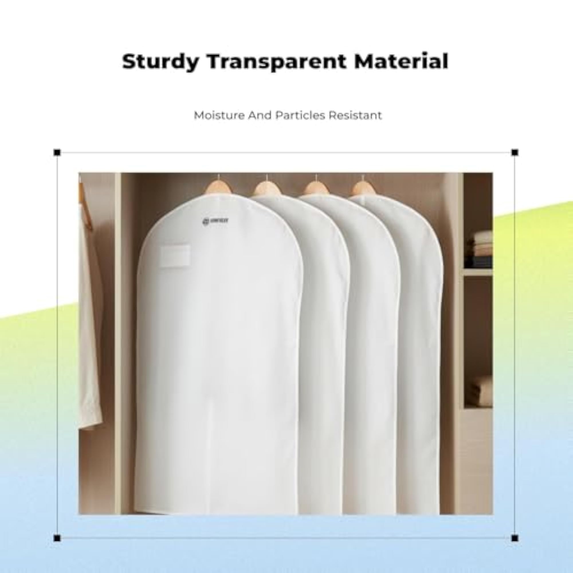 Garment Bag, Transparent Clothes Hanging Suit Organizer, 60x100cm