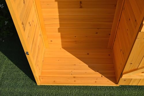 Mucola Gerätehaus mit 2 integrierten Regalböden 79x49x190 cm Geräteschuppen Gartenschrank aus Holz Geräteschrank Gartenhaus Gartengerätehaus