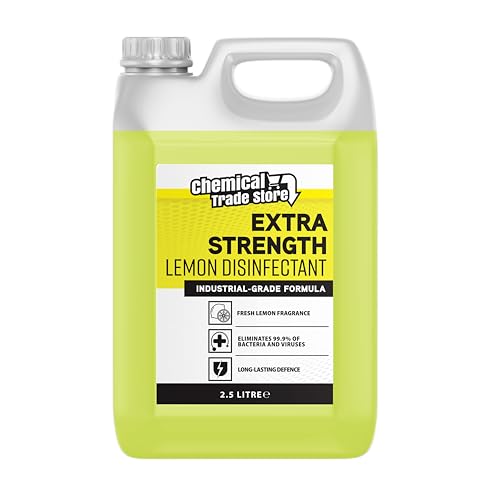 Chemical Trade Store - Lemon Disinfectant 2.5L - Kills 99.9% of Bacteria - Multi-Surface Cleaner with Fresh Lemon Scent - Household & Commercial Use - Floor Cleaning Liquid