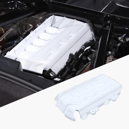 Image of for Corvette C8 Engine Cover Trim Compatible with Corvette C8 2020-2025 Stingray E-Ray Z51 Engine Bay Protection Panel Cover Trim Exterior Accessories ABS (White)