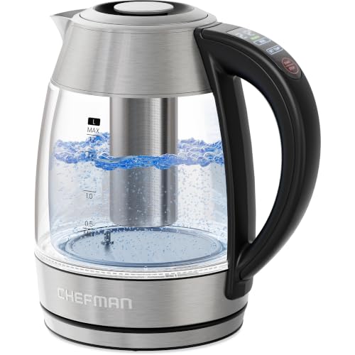 Image of Chefman Cool Touch 1.7 L Double-Wall Electric Kettle with Tea Infuser