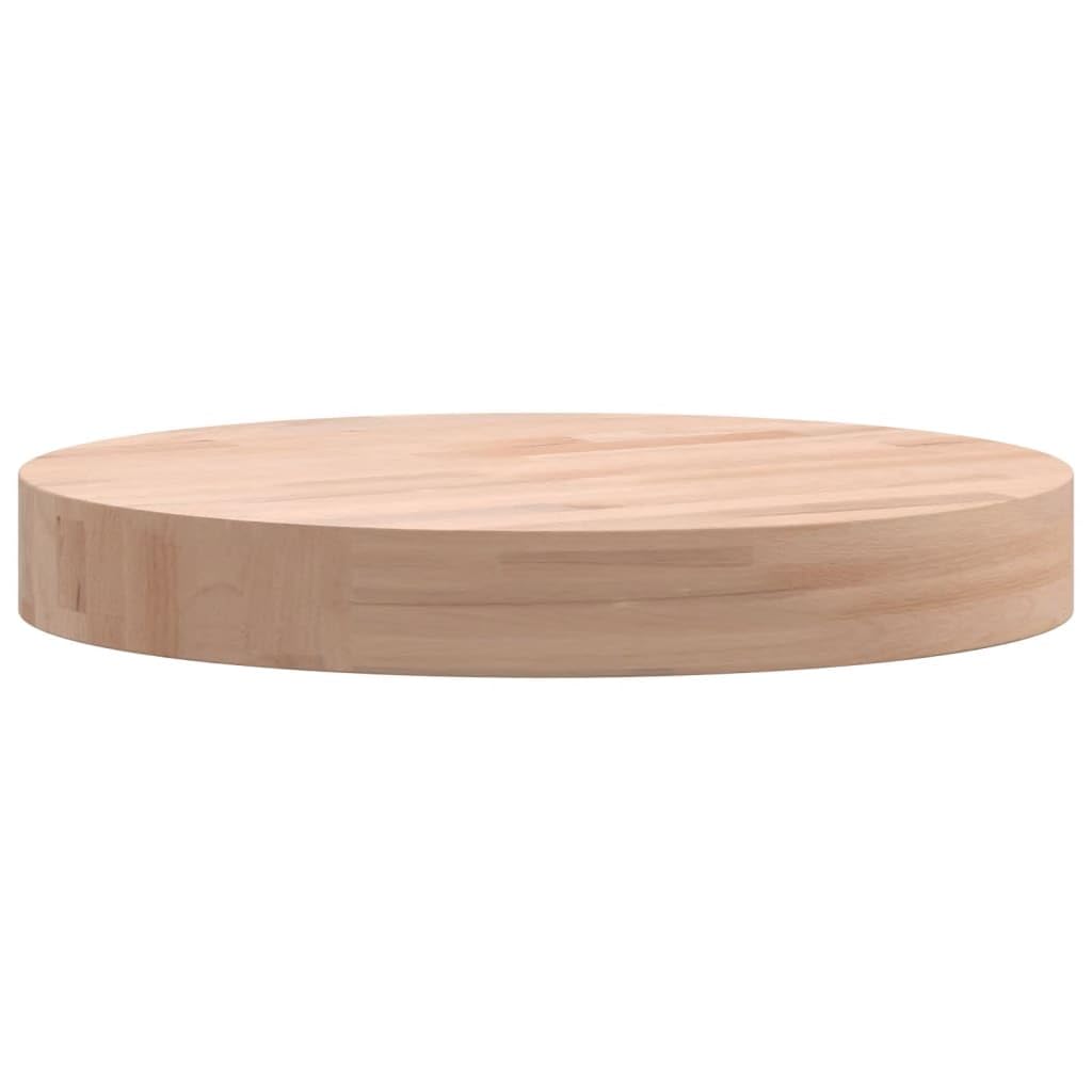 Piano per Tavolo Rotondo in Legno di Faggio Massello Ø30x4 cm | Ideale come ricambio per tavolino da caffè o bar in soggiorno e cucina, finitura naturale.