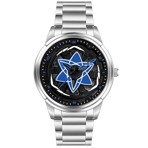 Image of Branded Men's Sport Quartz Watch Ninja Wheel Dial 360 Rotating Casual Fashion Stainless Steel Alloy Mens & Boy's Luxury Metal Gift Creative Watch