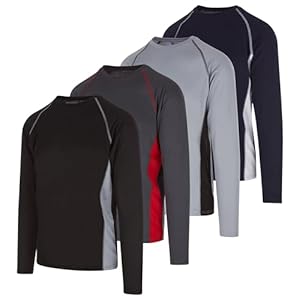 DARESAY 4-Pack: Mens Long Sleeve Tee Shirts, Long Sleeve Shirts for Men Pack of 4, Dri Fit Shirts for Men