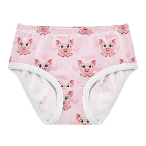 Cute Cartoon Pigs Pink Bubbles Panties for Girl Toddlers Underwear Floral Cotton Animal Briefs Kids Undies 2t