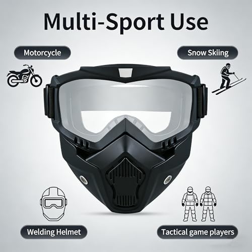 Image of Motorcycle Face Mask Full Face,Dirt Bike Goggles Motocross, ATV, Offroad, Riding Racing Goggles for Men Women