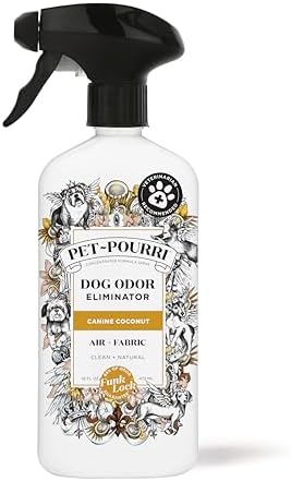 Pet-Pourri Pet Odor Air + Fabric Odor Freshener Spray, Canine Coconut, 16 Fl Oz