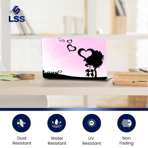 Image of LSS 17 17.3 Inches Laptop Notebook Skin Sticker with 2 Wrist Pads - Reusable Cover Protector Vinyl Sticker Cover Decal Fits 17 inch - 19 inch HP Asus Acer Samsung - Love Night Heart Pattern
