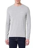 100 % coton Pepe Jeans M Basic Logo Stretch L/S T-Shirt, Gris chiné, S Homme