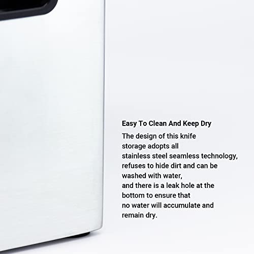 Kaukko Stainless Steel Knife Holder, Modern Design Knife Block, Universal Knife Storage Organizer, Strong And Durable Knife Holder Counter-Top Storage With Scissors-Slot (Knives Not Included) #TOP5