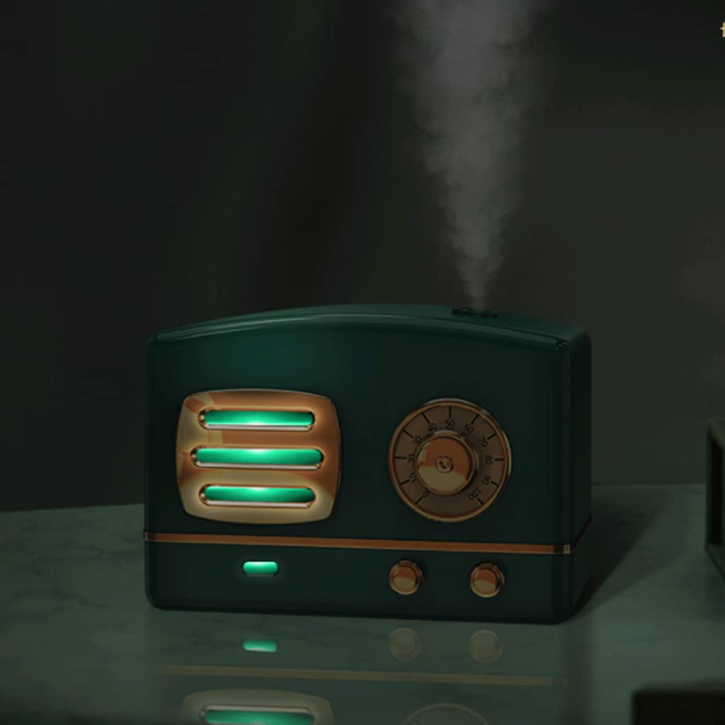 Amélioré Diffuseur d'huiles essentielles de Radio rétro, humidificateur à ultrasons 200 ML, Petit Portable, Aide au Sommeil aromathérapie, veilleuse à 7 Couleurs LED Relaxer