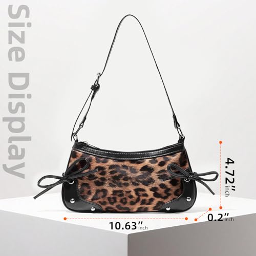 Image of Fashionable Leopard Women's Crossbody Bag Shoulder Bag Clutch Purse- Vintage Chic for Everyday and Formal Occasions - Black