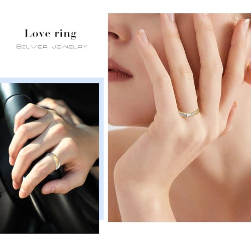 Cuoka Mountain Couple Ring 925 Sterling Silver Mountain Couple Promise Matching Ring Set,Nature Mountain Sun Moon Engagement Ring Jewelry for Him and Her Wife Husband4