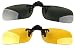 Wonderfulsight 2 Piece Day+Night Vision Polarized Clip-on Flip-up Sunglasses Necessary for Driving (A: Dark Green(day)+Yellow(night))