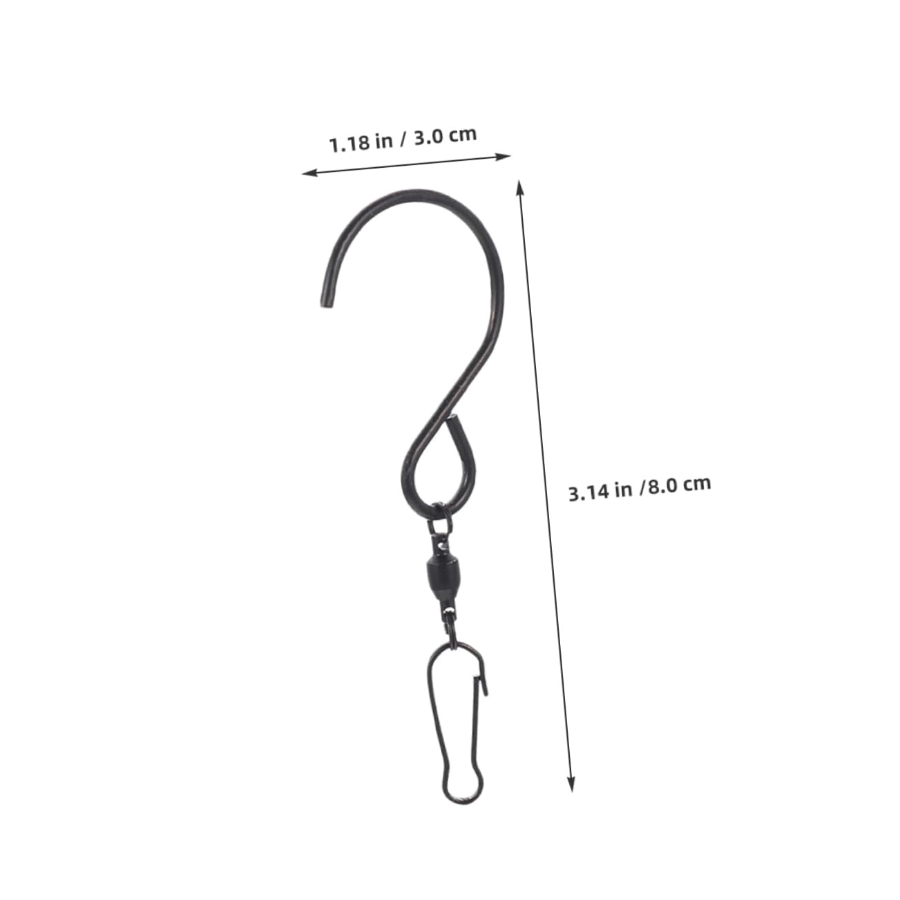 Abaodam 15pcs Swivel Hooks Clips Heavy Duty Rotating Hangers for Wind Spinners Chimes Feeders Self Rotating Design Durable Outdoor Accessories Black