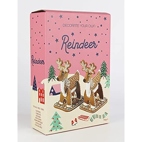 Build and Decorate Your Own Gingerbread Sugar Biscuit Reindeer Kit - 630g Cover
