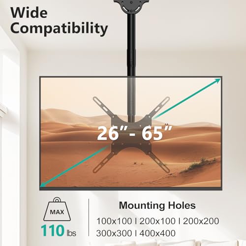 Wali CM2665 Tv Ceiling Mount Adjustable Bracket Fits Most Led thumb #2