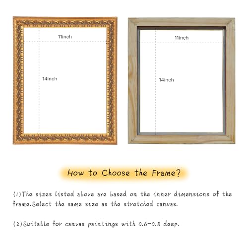 Image of Canvas Floater Frames for Canvas Art 0.8inch Depth Frames for Canvas Painting Floating Frame Plastic Floater Frame for Canvas Prints (rustic, 11X14)
