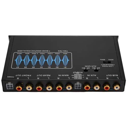 Bloepum 7 Band Car Equalizer Audio EQ Tuning Crossover Amplifier Parametric Car Preamplifier Audio Equalizer +-12dB