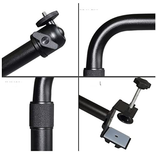 Soporte de proyector para escritorio y mesita de noche con tubo doblado negro 2