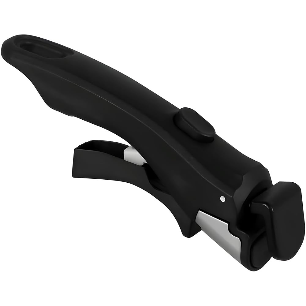 LUFEIS Removable Pan Handle, Universal Detachable Pot Handles, Anti-Scald Removable Handles, Detachable Cookware Handle Replacement for Pots, Pans & Grill Pans, Tool-Free Installation (Black)