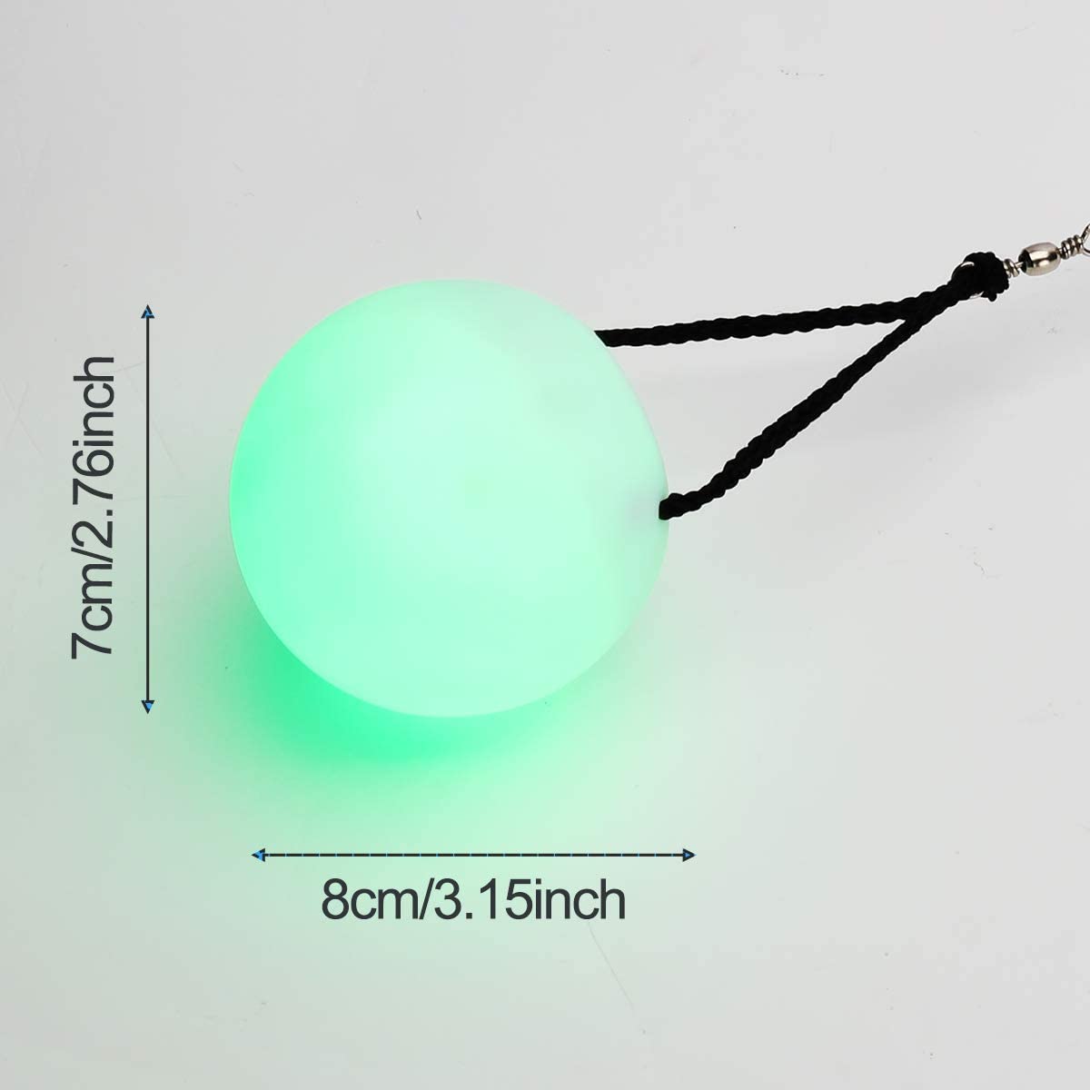 MAKINGTEC 2 Pack LED Poi Ball, Adjustable Strap, Glow Balls Soft Glow, Light Up LED 9 Modes, Spinning Poi Toy for Beginner & Professional, Juggling Thrown Ball Multi Color, Spinning LED Light Up Toy
