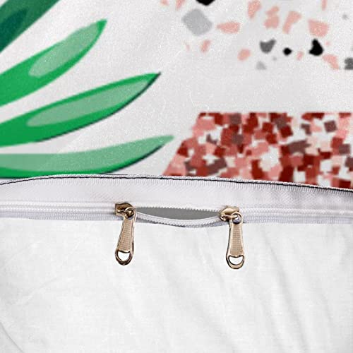 Housse de couette extra douce motif plante géométrique parure de lit - 7