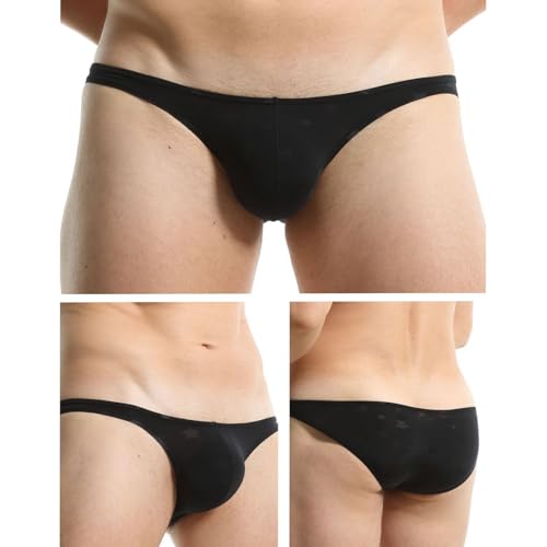 Comfortable Men's Low-Rise Bikini Hip Briefs Ice Silk Thin Breathable Stretchy Underwear2