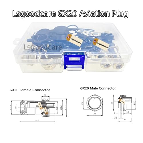 Kit de conectores de aviación GX20 con pines 2-5 miniatura 4