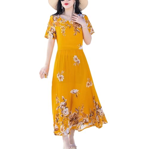 Robe d'été pour femme coupe longue fluide chic