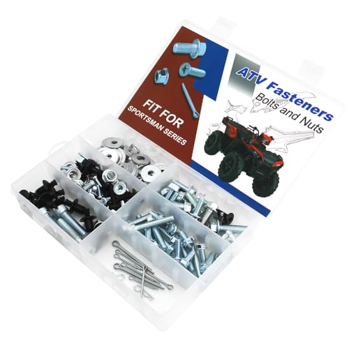 Image of 160PCS ATV Bolts Kit Fit for Polaris Sportsman /Forest /Touring | Heat-Treated Zinc-Plated Steel, Fasteners Kit for Fenders /Plastics /Engine /Frame, Corrosion Resistant