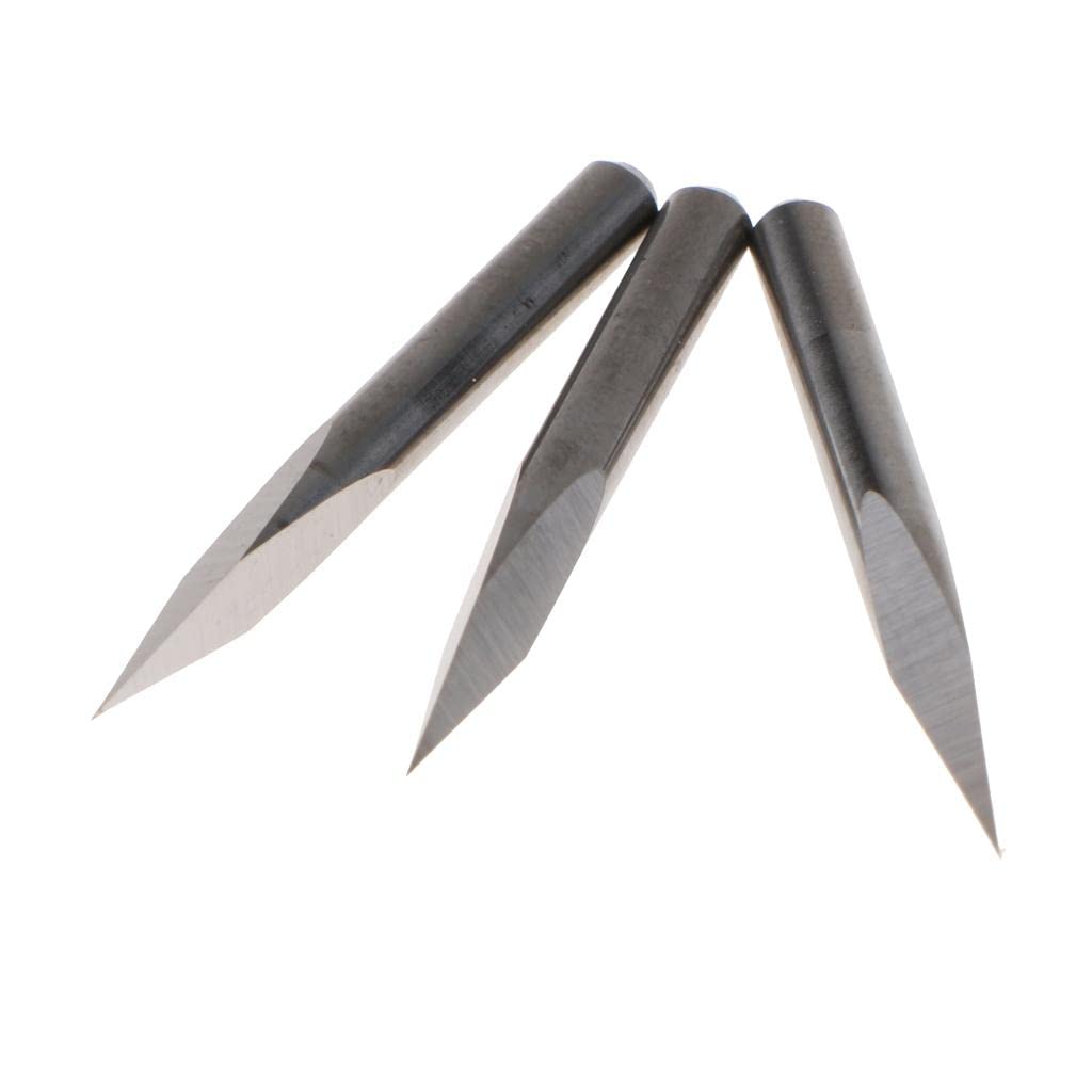 Juego de Brocas de Grabado de Acero de Precisión para Fresadora CNC - Paquete de 10, Gris plateado-15 grados